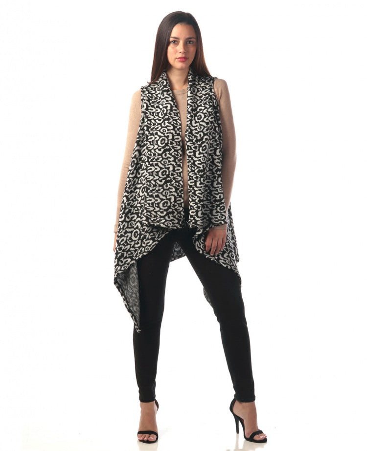 LEOPARD BLACK AND WHITE VEST