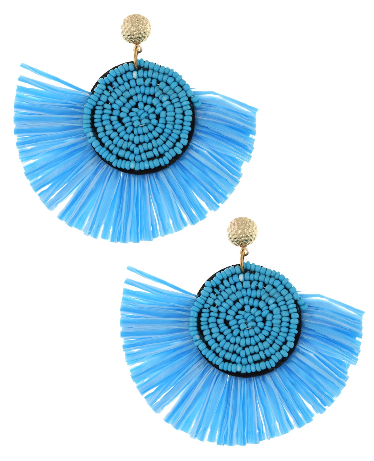 RAFFIA SEED BEAD EARRINGS
