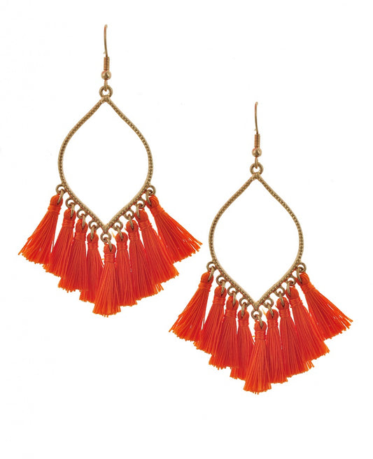 ORANGE YOU CUTE TASSEL EARRINGS