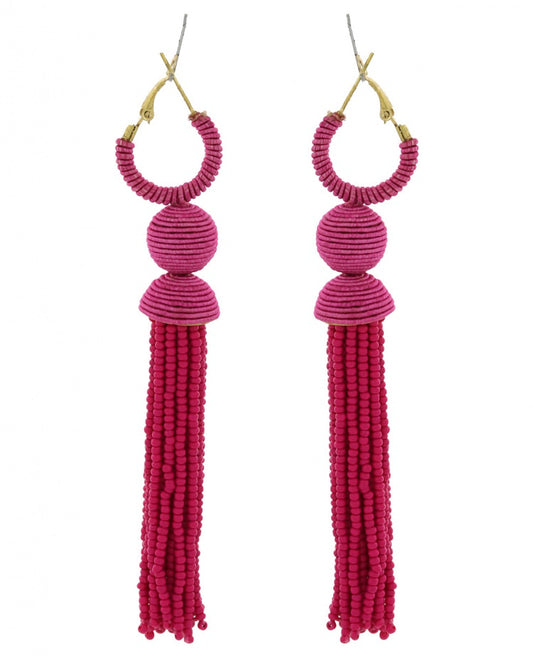 PINK SEED BEAD EARRINGS