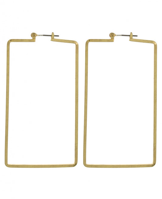 GOLDEN RECTANGULAR EARRING SET