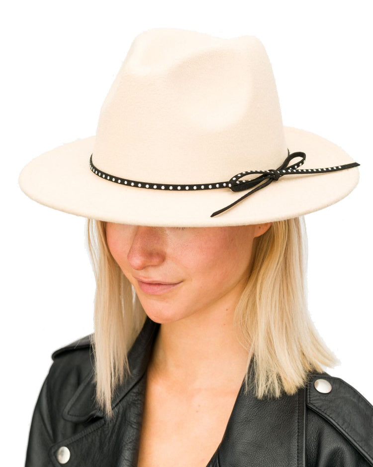 WOOL FEDORA CREAM ADJUSTABLE HAT