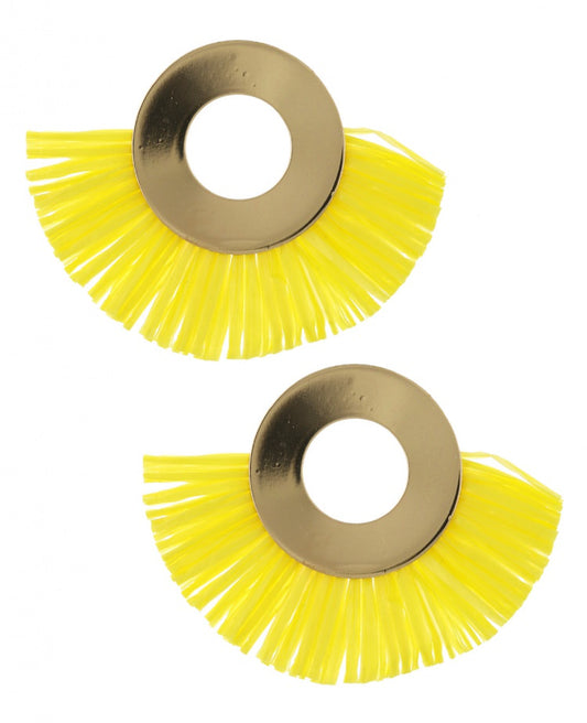 RAFFIA YELLOW EARRINGS