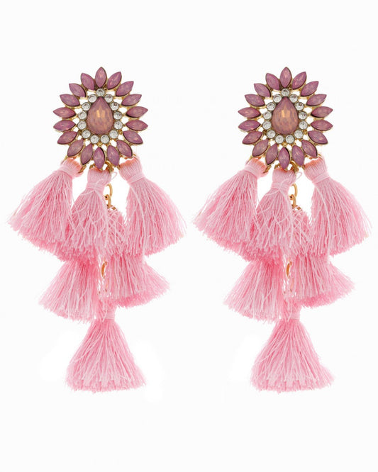 RAINING TASSELS PINK EARRINGS