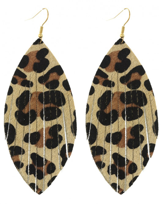 LEOPARD LEATHERETTE EARRING SET