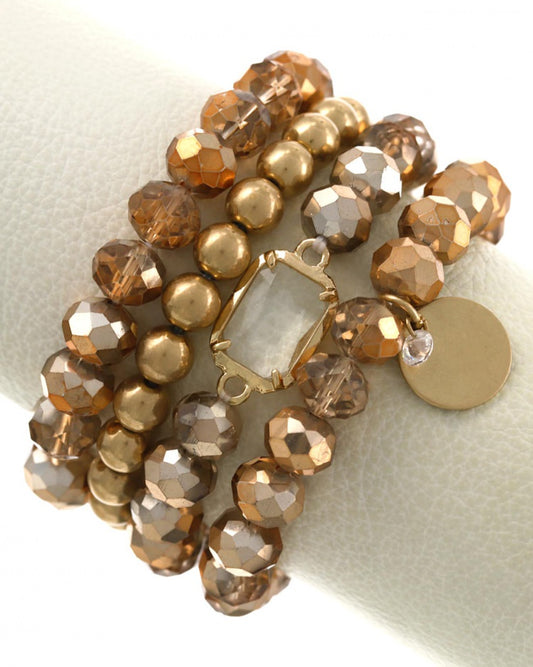 STACKABLE GOLD STONE BRACELET