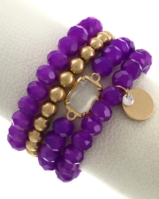 STACKABLE PURPLE STONE BRACELET