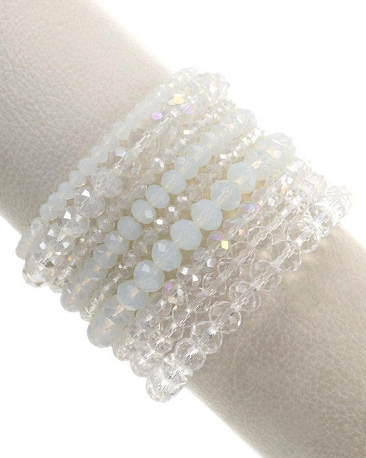 CLEAR CRYSTAL STACKABLE BRACELETS