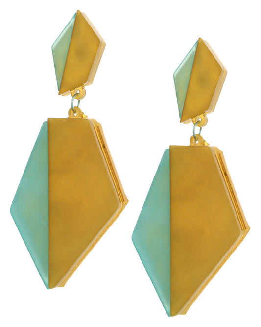 ACETATE MUSTART AND MINT EARRING SET