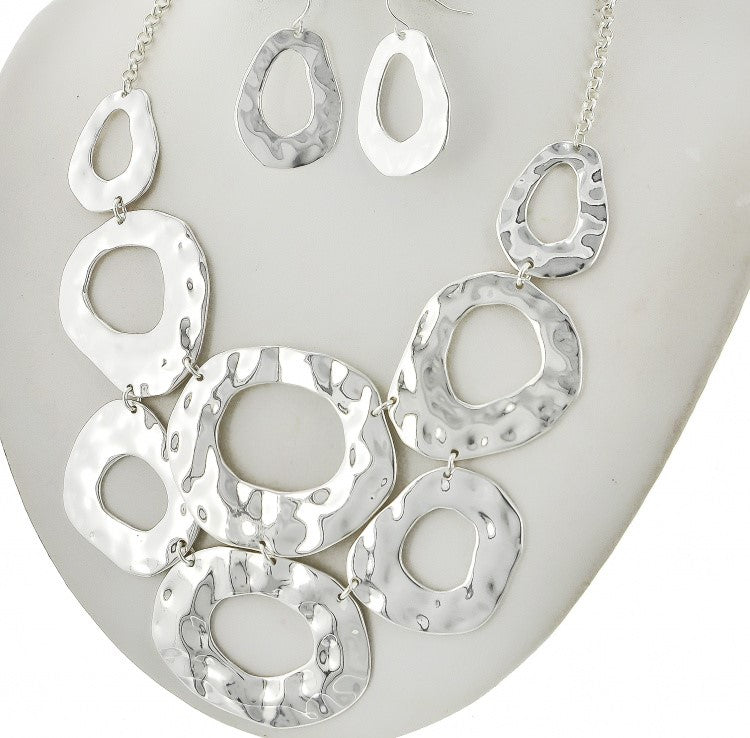 SILVER INFINITY CIRCLE SILVER NECKLACE SET