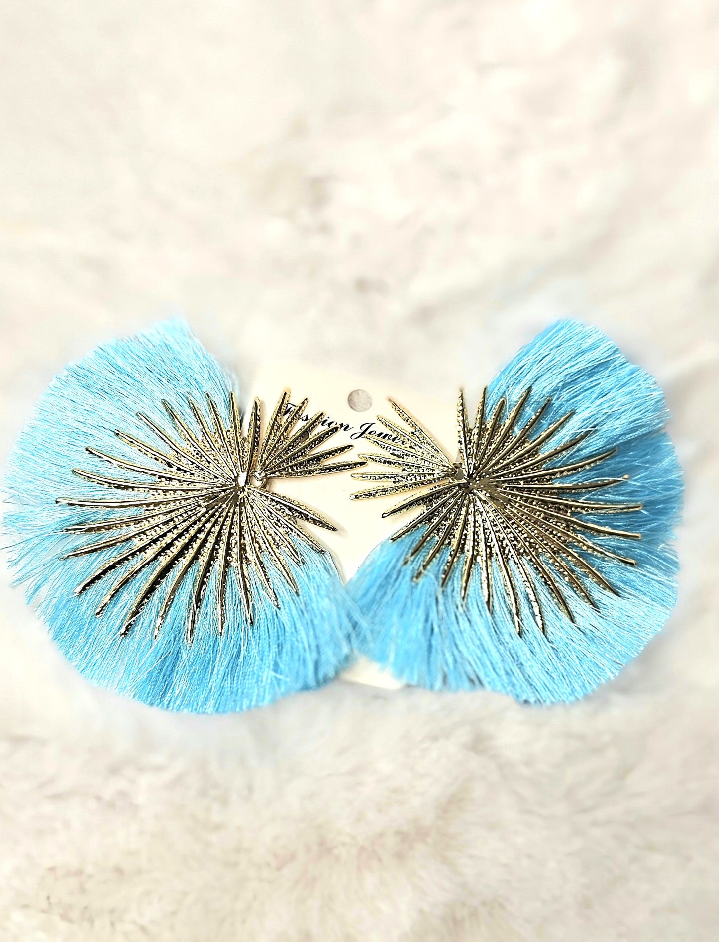 FANFAIRE TURQUIOSE TASSEL EARRING SET