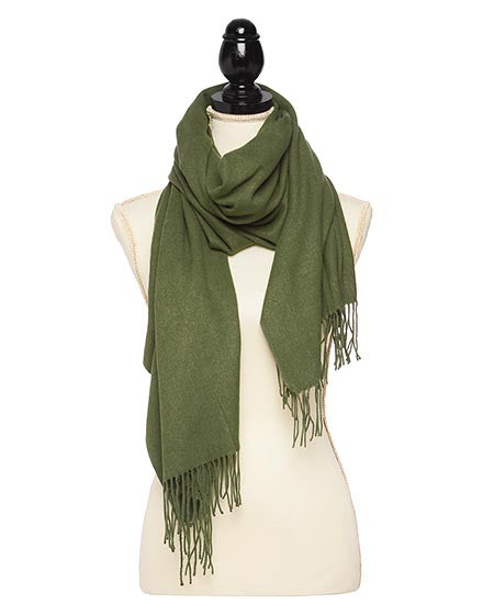 WOOL FRINGE CASHMERE SCARF