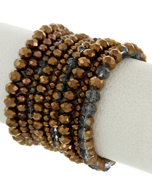 CRYSTAL BROWN STACKABLE BRACELET