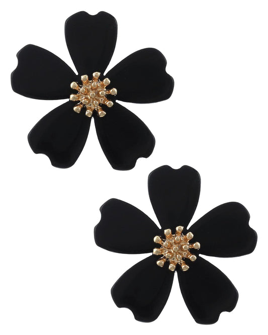 Acetate Flower Stud Earring Set