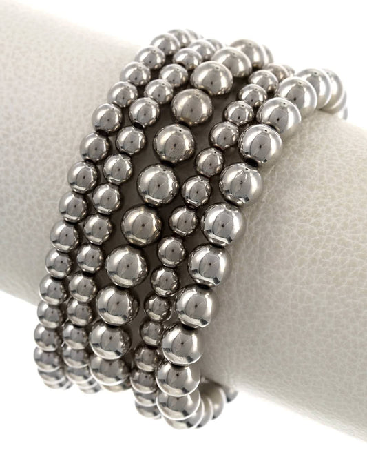 MULTI STAND SILVER STRETCH BRACELET