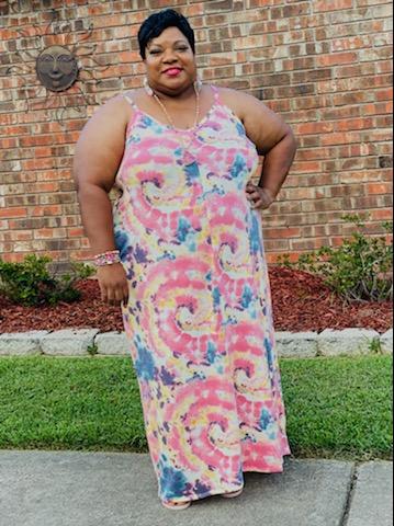 Tie dye maxi dress plus clearance size